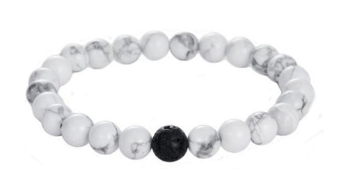 Black Lava White Turqouise Diffuser Bracelet