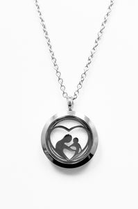 Mother and Child Stainless Steel Necklace 24"