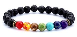 Black Lava Bead 7 Chakra Diffuser Bracelet