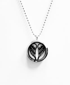 Angel Wings Stainless Steel Diffuser Necklace 24"