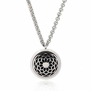 Sunflower Stainless Steel Diffuser Necklace 24"
