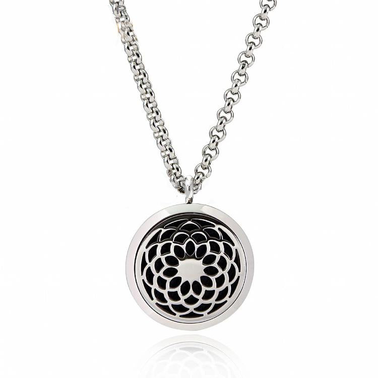 Sunflower Stainless Steel Diffuser Necklace 24