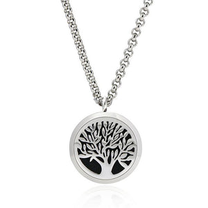 Tree Of Life Stainless Steel Diffuser Necklace 24"