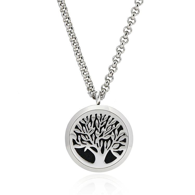 Tree Of Life Stainless Steel Diffuser Necklace 24